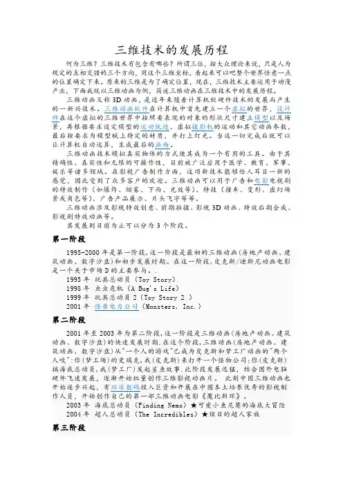 三维技术的发展历程