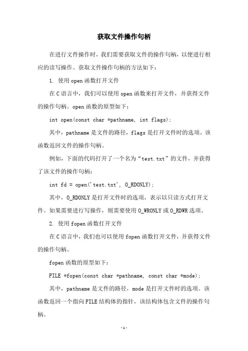 获取文件操作句柄