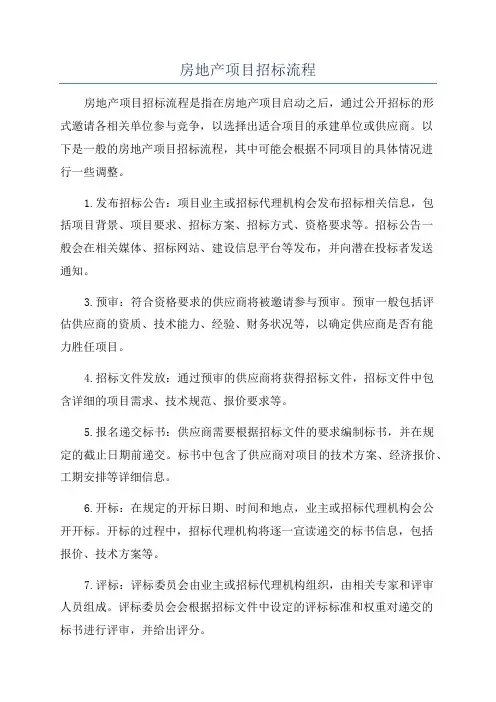 房地产项目招标流程
