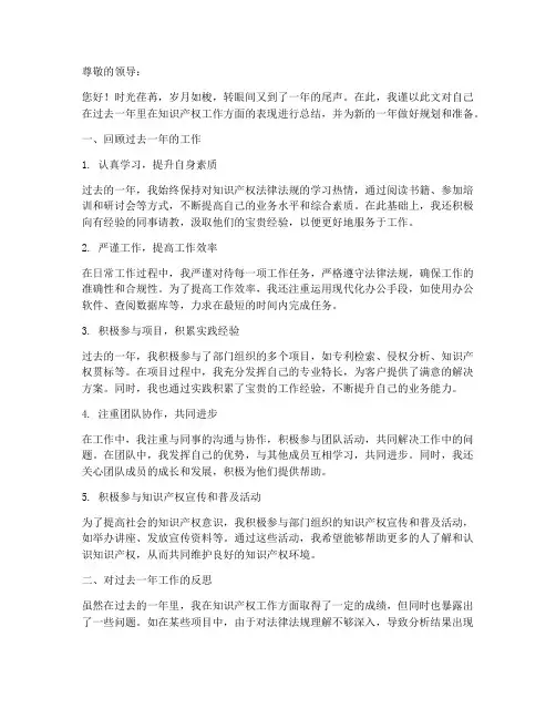 知识产权年终个人工作总结报告