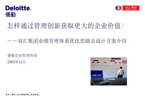 双汇集团业绩管理体系优化思路及设计方案
