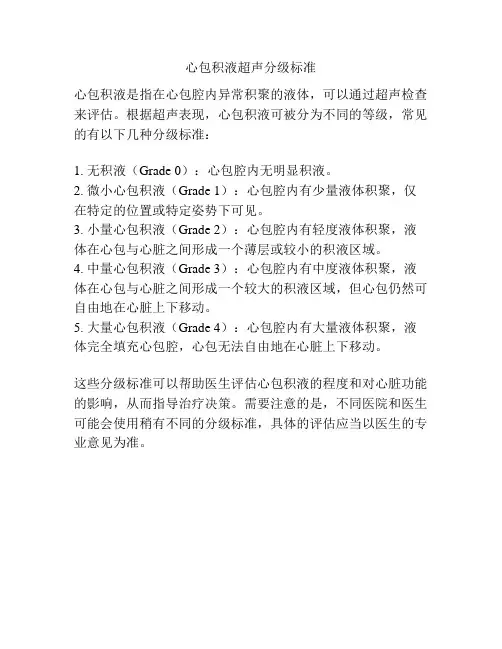 心包积液超声分级标准