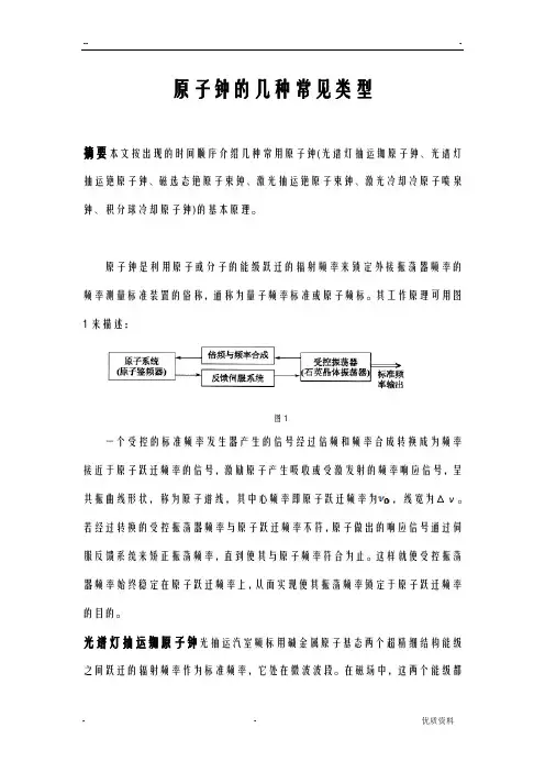 原子钟的几种常见类型