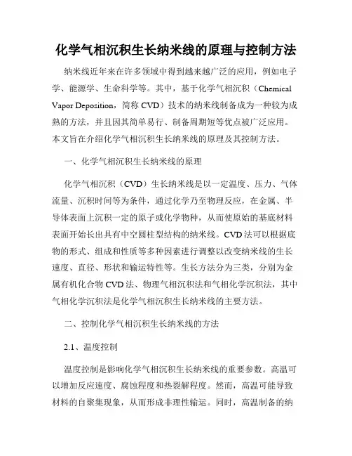 化学气相沉积生长纳米线的原理与控制方法