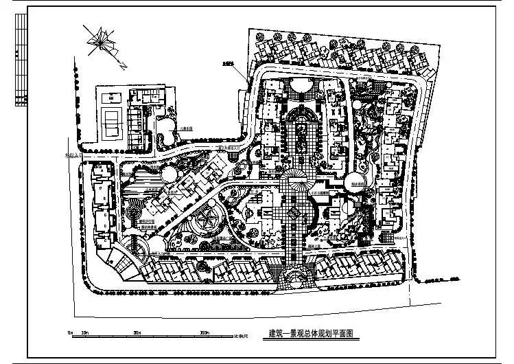 小区建筑-景观总体规划平面CAD图