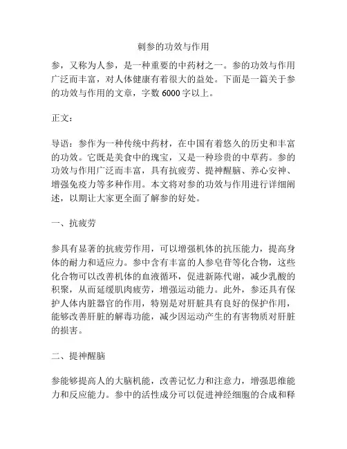 刺参的功效与作用