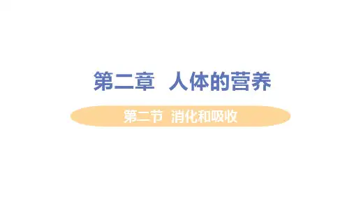 人教版七年级生物下册 第二节  消化和吸收 精品教学课件