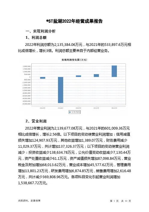000792ST盐湖2022年经营成果报告