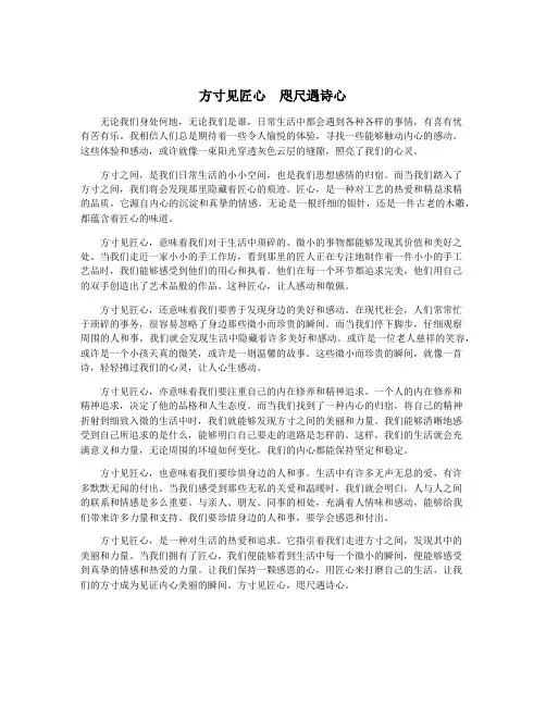 方寸见匠心 咫尺遇诗心