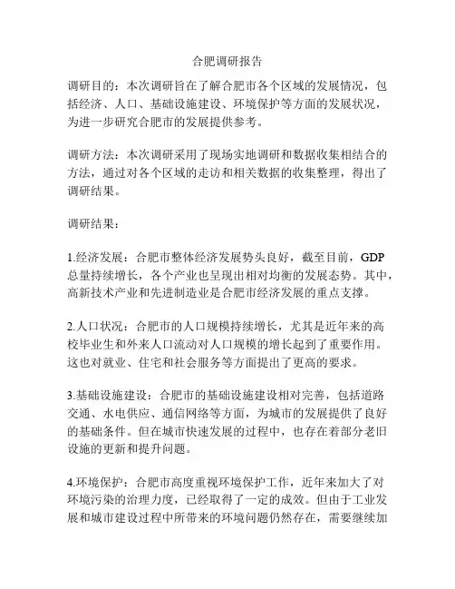 合肥调研报告