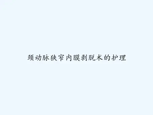 颈动脉狭窄内膜剥脱术的护理 PPT