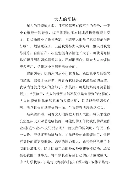 大人的烦恼