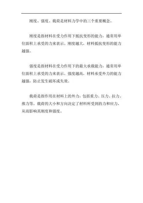 刚度 强度 载荷