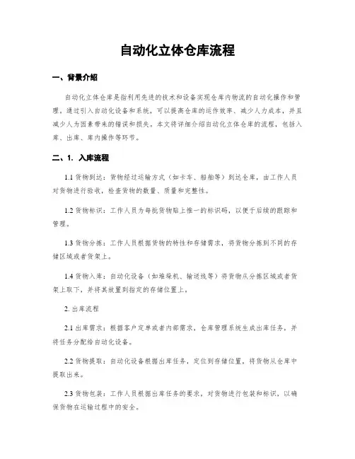 自动化立体仓库流程
