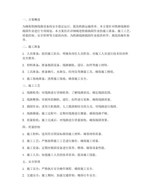 铁路捣固专项方案