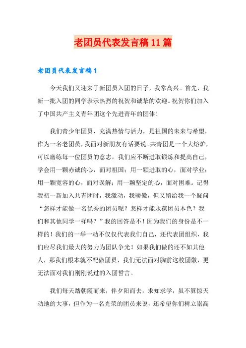 老团员代表发言稿11篇