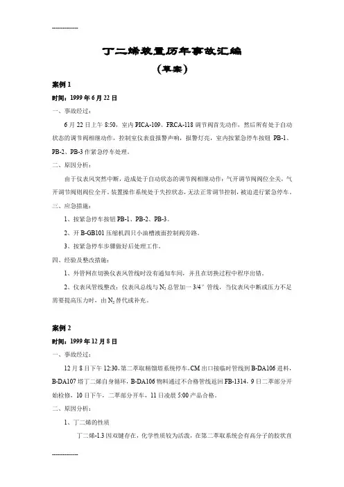 [整理]丁二烯装置历年事故汇编.