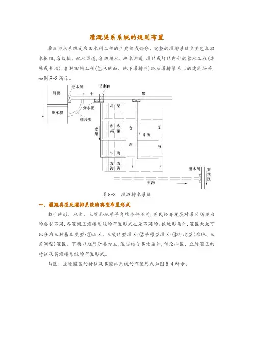 灌溉渠系系统的规划布置