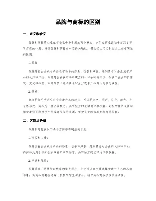 品牌与商标的区别