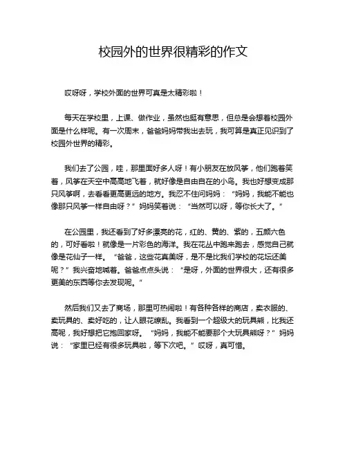 校园外的世界很精彩的作文