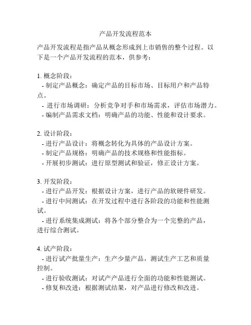 产品开发流程范本