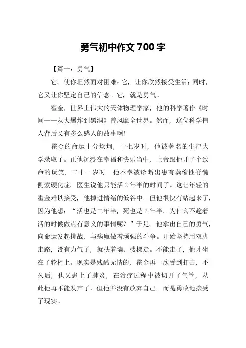 勇气初中作文700字
