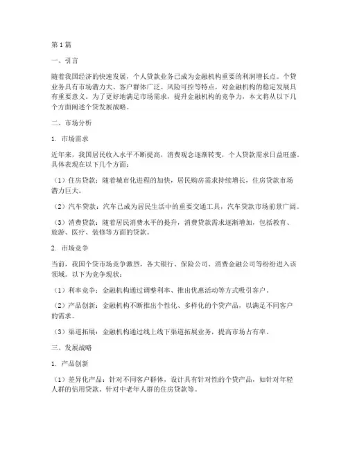 个贷发展战略(2篇)