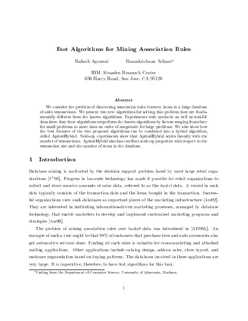 Fast Algorithms for Mining Association Rules