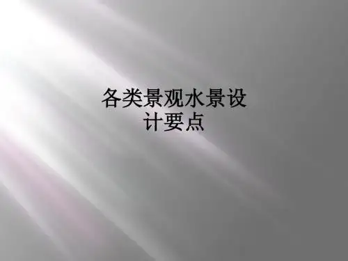 各类景观水景设计要点ppt课件