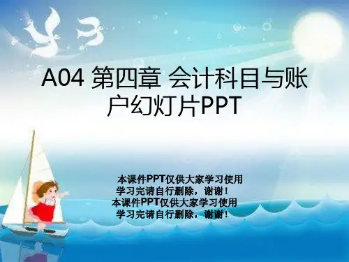 A04 第四章 会计科目与账户幻灯片PPT