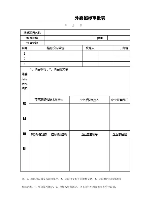 招投标常用表格(全)(DOC)