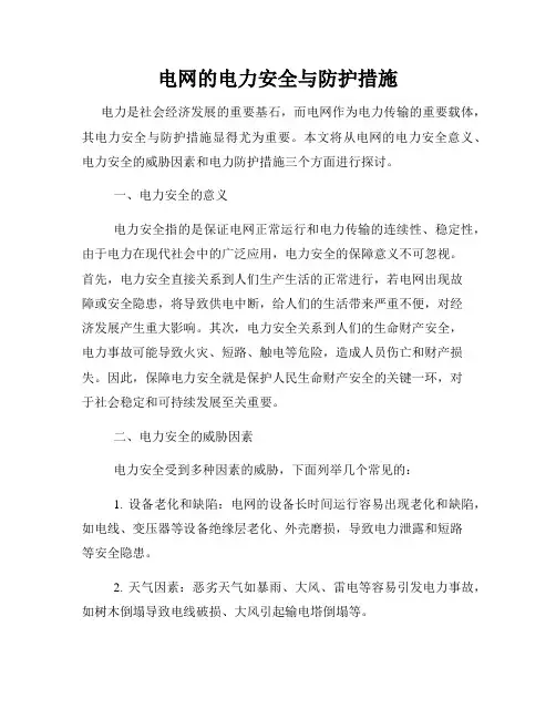 电网的电力安全与防护措施