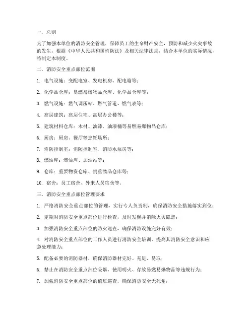 消防安全重点部位管理制度