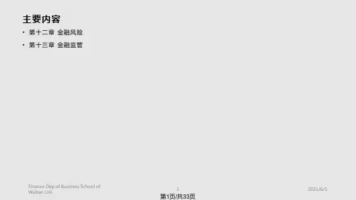 货币金融学黄宪江春 金融监管PPT课件