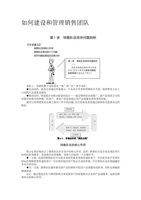 如何建设和管理销售团队
