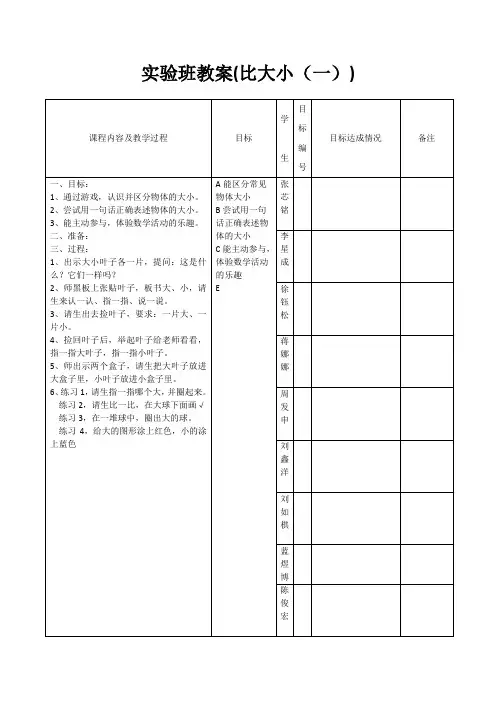 培智教育一年级上生活数学比大小同类物品大小比较大小分类