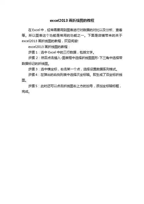 excel2013画折线图的教程