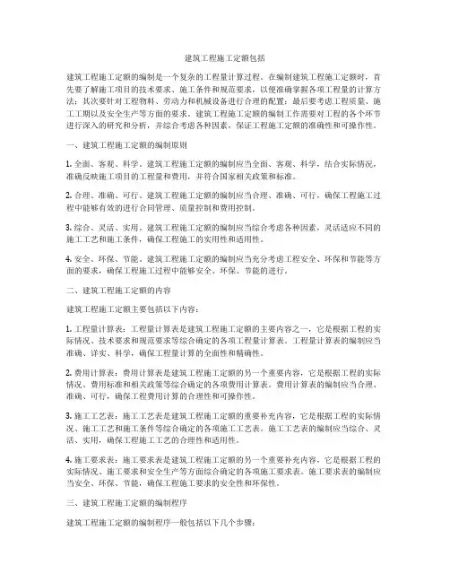 建筑工程施工定额包括
