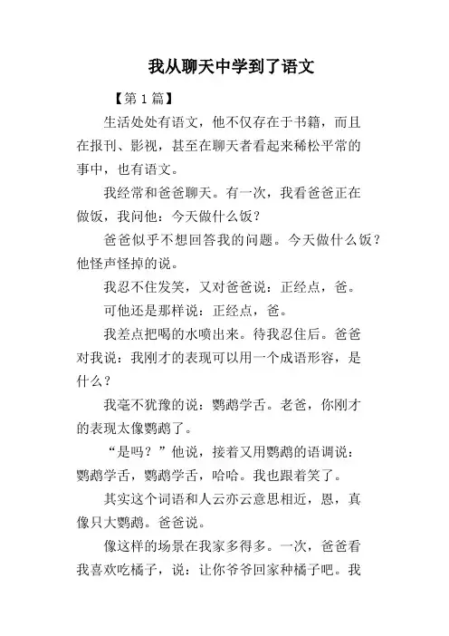 我从聊天中学到了语文