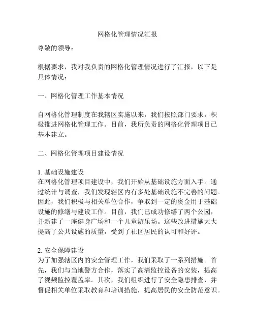 网格化管理情况汇报