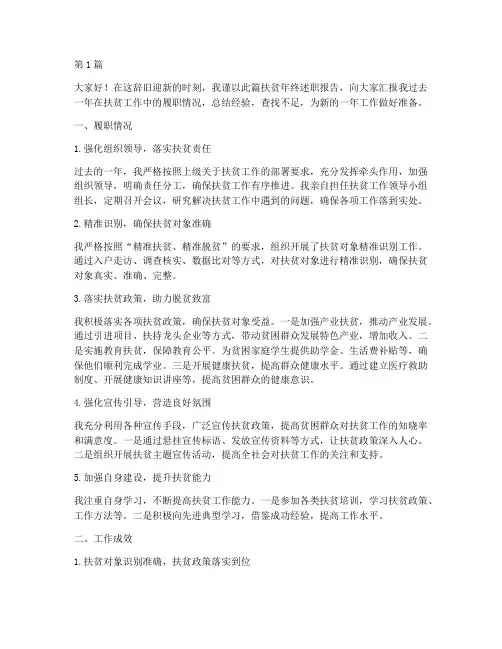 扶贫年终述职报告(3篇)