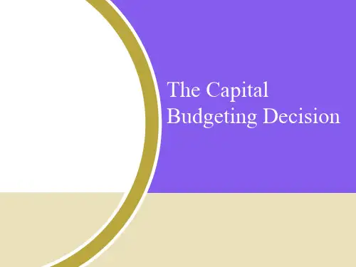 财务管理基础课件：The Capital Budgeting Decision