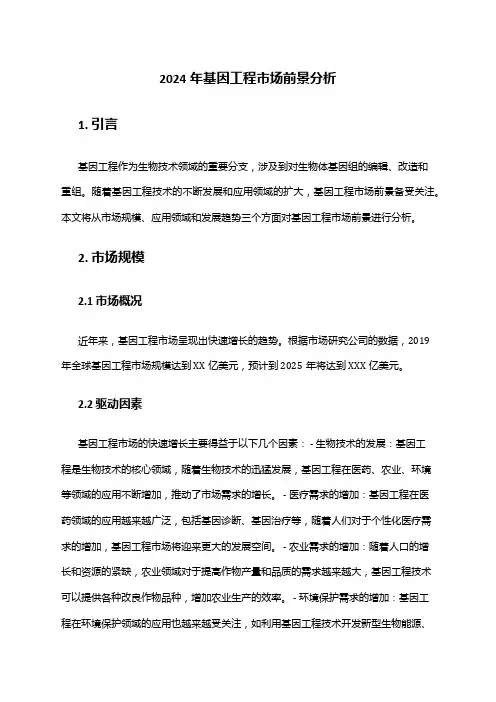 2024年基因工程市场前景分析
