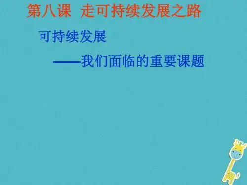 九年级政治全册  关注国家的发展 第8课 走可持续发展之路 第1框 实施可持续发展我们面临的重要课题课件