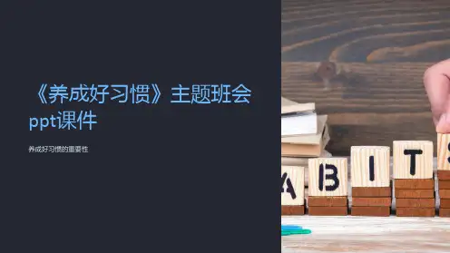 《养成好习惯》主题班会ppt课件