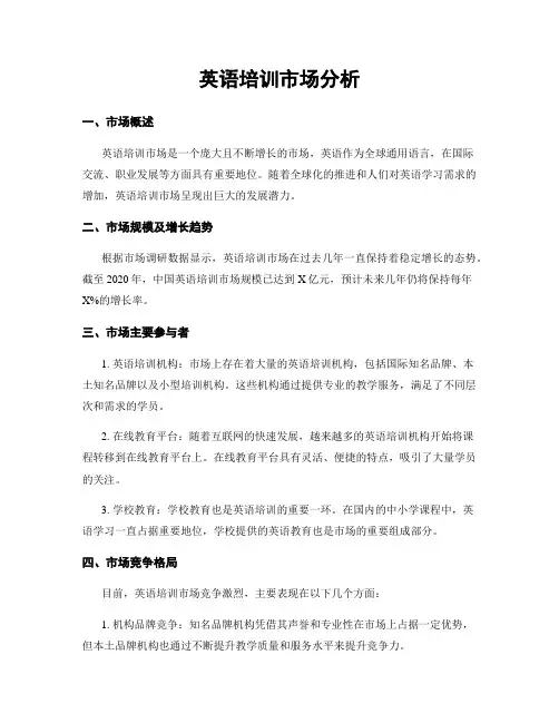 英语培训市场分析