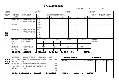 房间实测实量检测表格