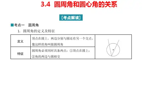 圆周角和圆心角的关系ppt课件