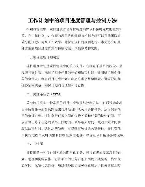 工作计划中的项目进度管理与控制方法