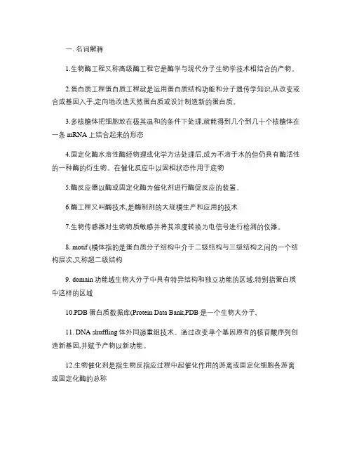 10生物技术蛋白质与酶工程复习题与答案.